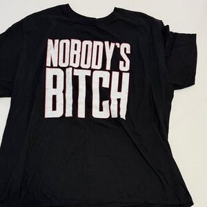 WWE Authentic Black T-Shirt with Red and White Graphic